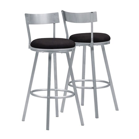 Silver Metal 43H Swivel Barstool / 2Pcs Per Carton | I 2332 | Monarch Specialties